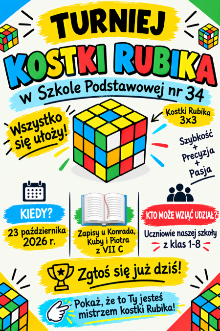 Wszystko się ułoży! Turniej kostki Rubika w SP 34
